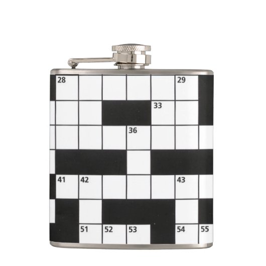 Crossword Puzzle Pattern Heupfles (Voorkant)