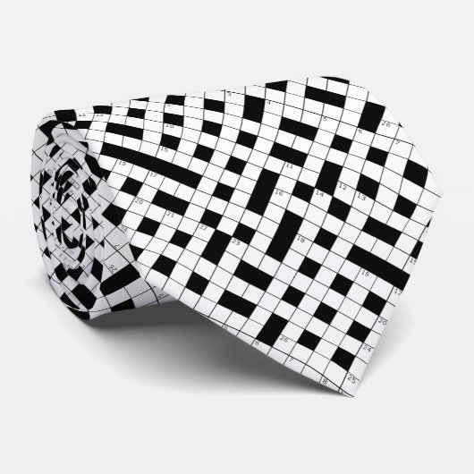 Crossword Puzzle Pattern Stropdas (Opgerold)