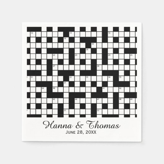 Crossword Puzzle Theme Weddenschap Servetten (Voorkant)