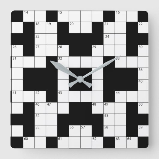 Crossword Puzzle Vierkante Klok (Voorkant)