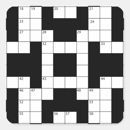 Crossword Puzzle Vierkante Sticker (Voorkant)