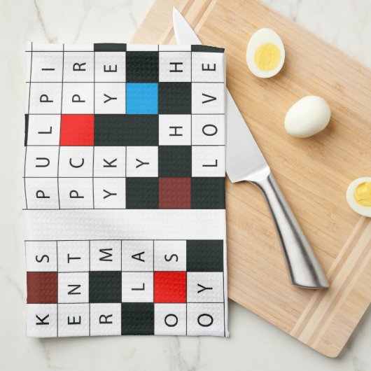 Crossword Puzzle w/Holiday Thema op handdoek (Quarter Fold)