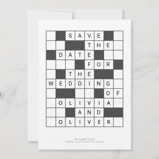 Crossword puzzle wedding save the date (Dos)