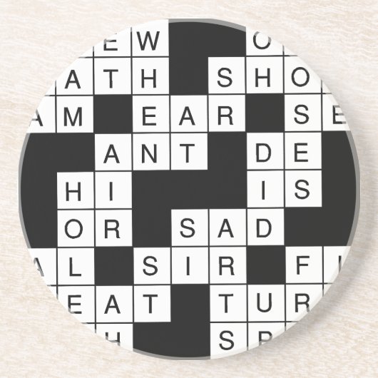 Crossword Puzzle Zandsteen Onderzetter (Voorkant)
