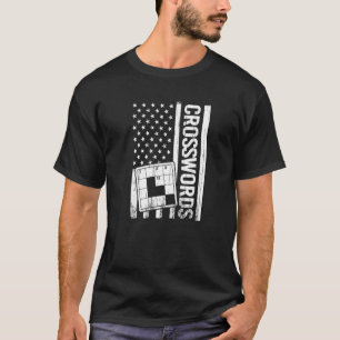 Crosswords USA Flag Word Puzzles en Crossword Puz T-shirt