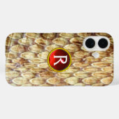 CROTALUS Gedrukte slang Rood Ruby Gem Monogram Case-Mate iPhone Case (Achterkant (horizontaal))