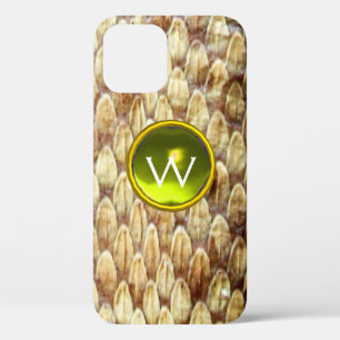 CROTALUS GEEL GEM MONOGRAM iPhone 12 HOESJE