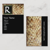 CROTALUS MONOGRAM, helderbruin zwart wit Visitekaartje (Voorkant / Achterkant)