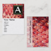 CROTALUS MONOGRAM, rood goud metaalpapier Visitekaartje (Voorkant / Achterkant)