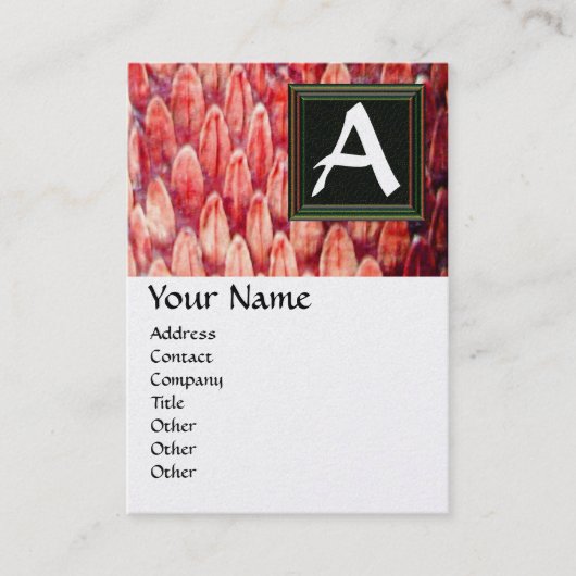 CROTALUS MONOGRAM, rood goud metaalpapier Visitekaartje (Voorkant)