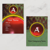 CROTALUS MONOGRAM TOPAZ, helderrood grijs Visitekaartje (Voorkant / Achterkant)