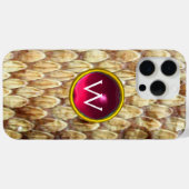 CROTALUS PINK FUCHSIA GEM MONOGRAM Case-Mate iPhone CASE (Achterkant (horizontaal))