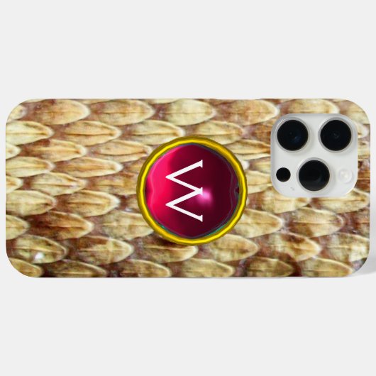 CROTALUS PINK FUCHSIA GEM MONOGRAM Case-Mate iPhone CASE (Achterkant (horizontaal))