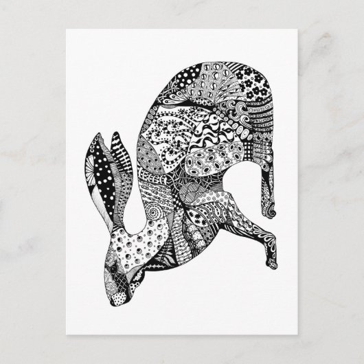 Crouching Hare Briefkaart (Voorkant)