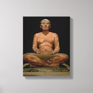 Crouching Scribe Statue Canvas Afdruk