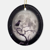 Crow and Moon, Crow Art, Raven, Gothic, Night Keramisch Ornament (Links)