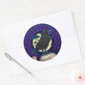 Crow and Skull Design gothique autocollant rond (Enveloppe)