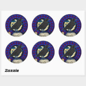 Crow and Skull Design gothique autocollant rond (Feuille)