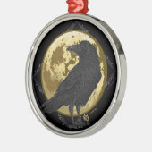 Crow and the Moon design 1 Metalen Ornament (Links)