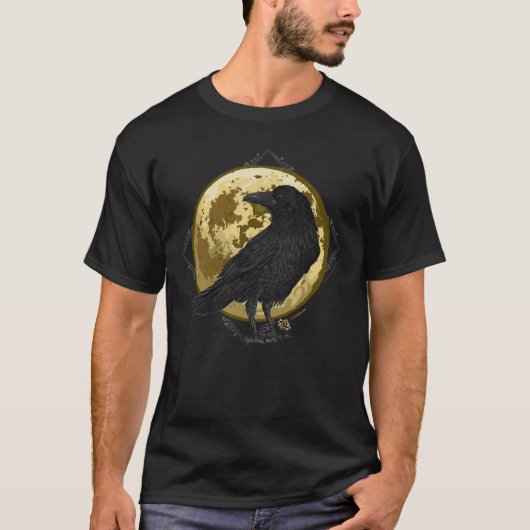 Crow and the Moon design 1 T-shirt (Voorkant)