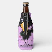 Crow avec Rose Bottle Glacière amusant (Bouteille Dos)
