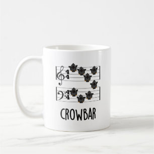 Crow Bar Funny Music Bird Pun Koffiemok