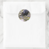 Crow bij Crossroad Ronde Sticker (Tas)
