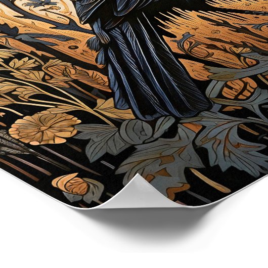 Crow Bird Abstract schilderij Poster (Hoek)