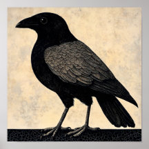 Crow Bird Abstract schilderij