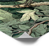 Crow Bird Abstract schilderij Poster (Hoek)