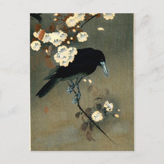 Crow & Blossom van Ohara Koson (1910) Briefkaart (Voorkant)