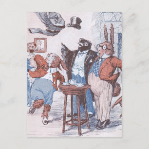 Crow & Bunnies hebben thee Briefkaart