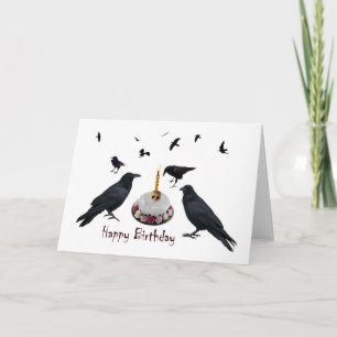 Crow Cake Birthday-kaart Kaart
