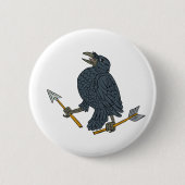 Crow Clutching Broken Arrow Tekening Ronde Button 5,7 Cm (Voorkant)