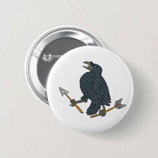 Crow Clutching Broken Arrow Tekening Ronde Button 5,7 Cm (Voorkant /achterkant)