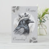 Crow Corbeau Portrait Carte des fleurs (Debout devant)