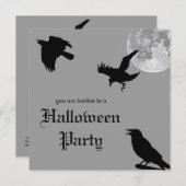 Crow Dance Halloween Party Invitation Kaart (Voorkant / Achterkant)