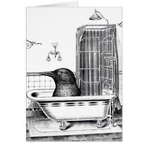 Crow dans la baignoire Vintage