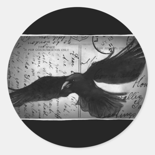Crow deluxe ronde sticker (Voorkant)