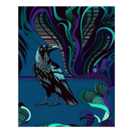 Crow Design Poster Muurkunst Paarse Blauw Perfect Poster