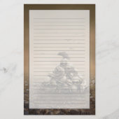 Crow die op een stapel stralen zit briefpapier (Voorkant)