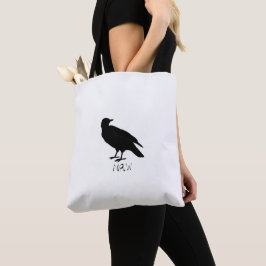 Crow Drawing and Naw Silhouette in Black Draagtas