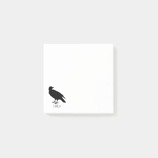 Crow Drawing and Naw Silhouette in Black Post-it® Notes (Voorkant)