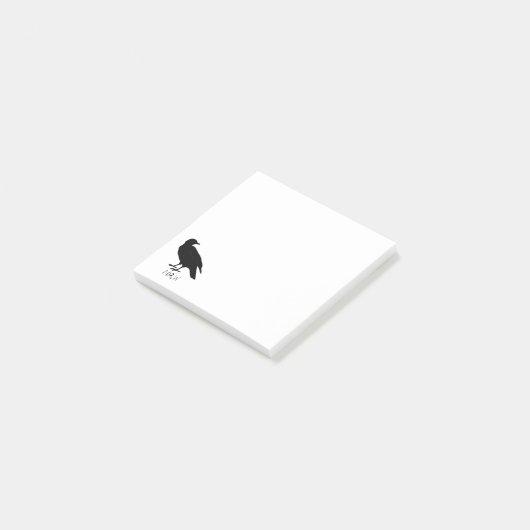 Crow Drawing and Naw Silhouette in Black Post-it® Notes (Schuin)