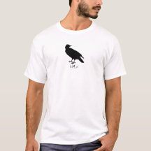 Crow Drawing and Naw Silhouette in Black