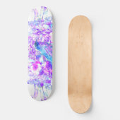 Crow Dreamcatcher Blauw Paarse Bloemen Skateboard (Voorkant)