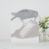Crow en Harmonica Briefhoofd (Staand voorkant)