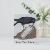 Crow en Harmonica Briefkaart (Staand voorkant)
