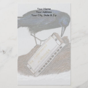 Crow en Harmonica Briefpapier