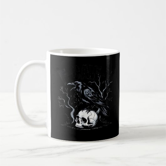 Crow, F-Caw-F Bird Moon Gothic Adult Humor Koffiemok (Links)